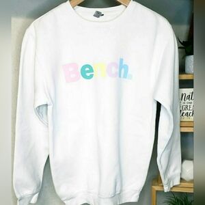 Bench White Sweatshirt with Colorful Logo